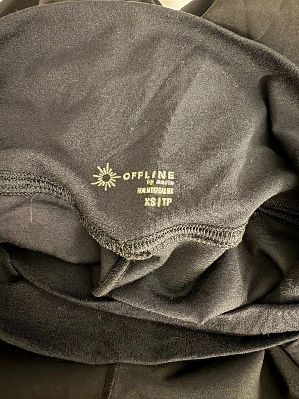 aerie Black High-Waist Flared Athletic Shorts - Picture 3 of 3